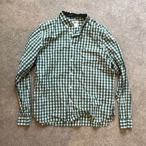 Men’s Lacoste Dress Shirt, Green Check, Size L (42)